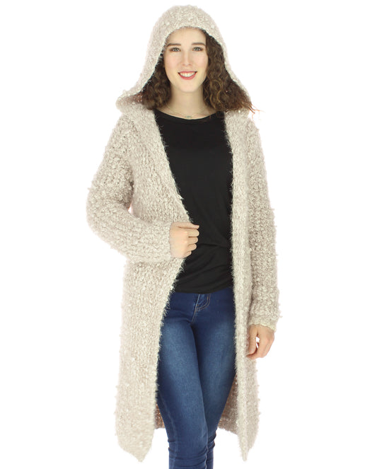 Long Sleeve 2 Tone Cardigan w/ Hood