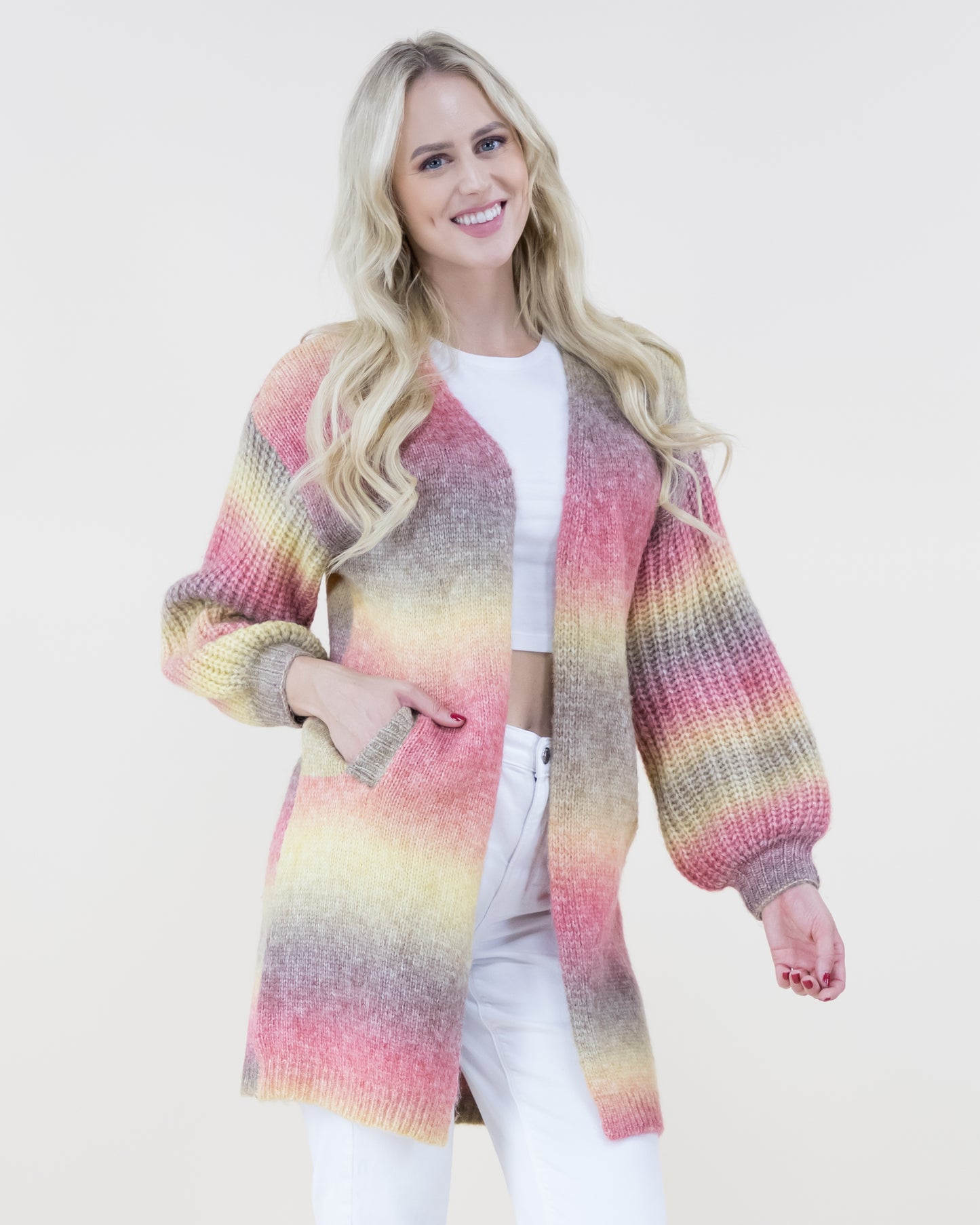 Ombre Bell Sleeve Cardigan - (S/M, L/XL)