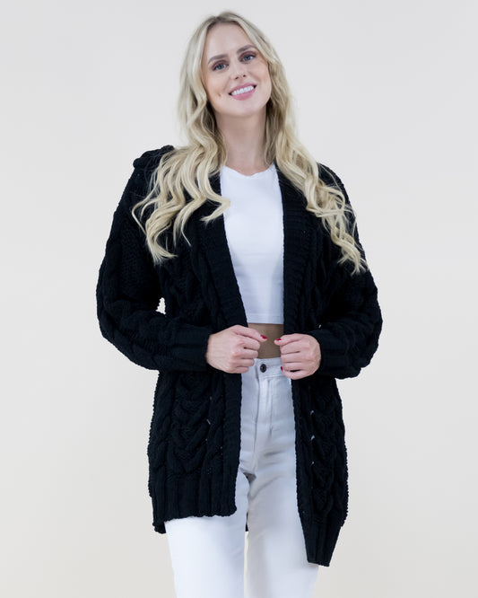 Herringbone Pattern Knitted Cardigan