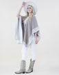 Two Tone Border Tight Knit Kimono