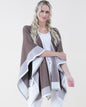 Two Tone Border Tight Knit Kimono
