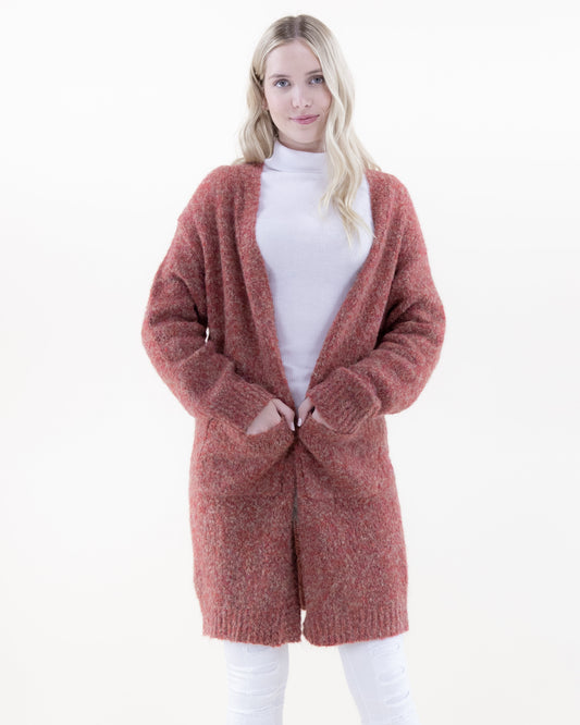 Fuzzy Yarn Comfy Cardigan w/ Front Pockets