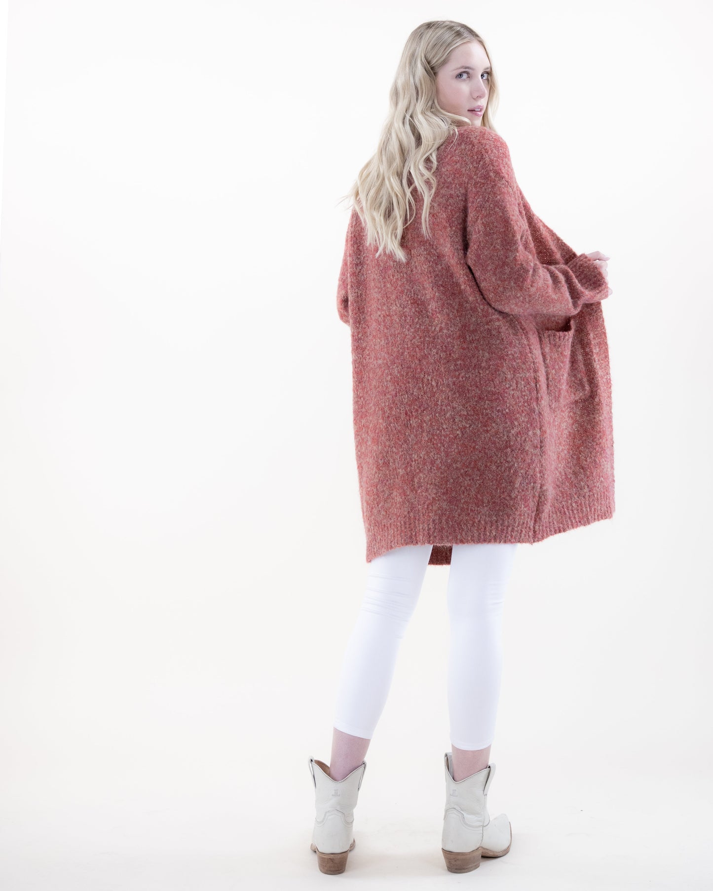Fuzzy Yarn Comfy Cardigan w/ Front Pockets
