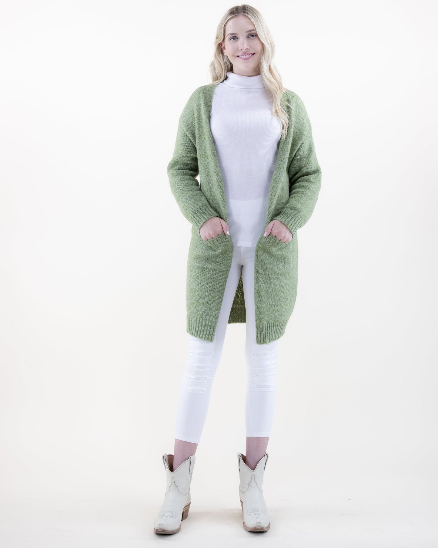 Fuzzy Yarn Comfy Cardigan w/ Front Pockets
