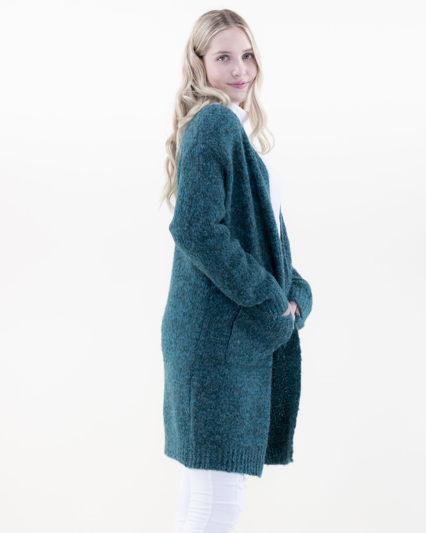Fuzzy Yarn Comfy Cardigan w/ Front Pockets