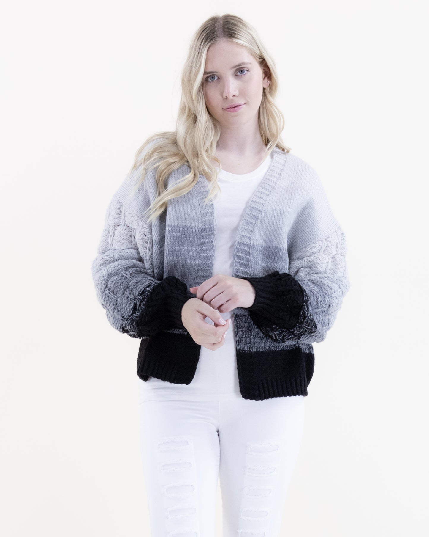 Scales Pattern Gradient Comfy Cardigan