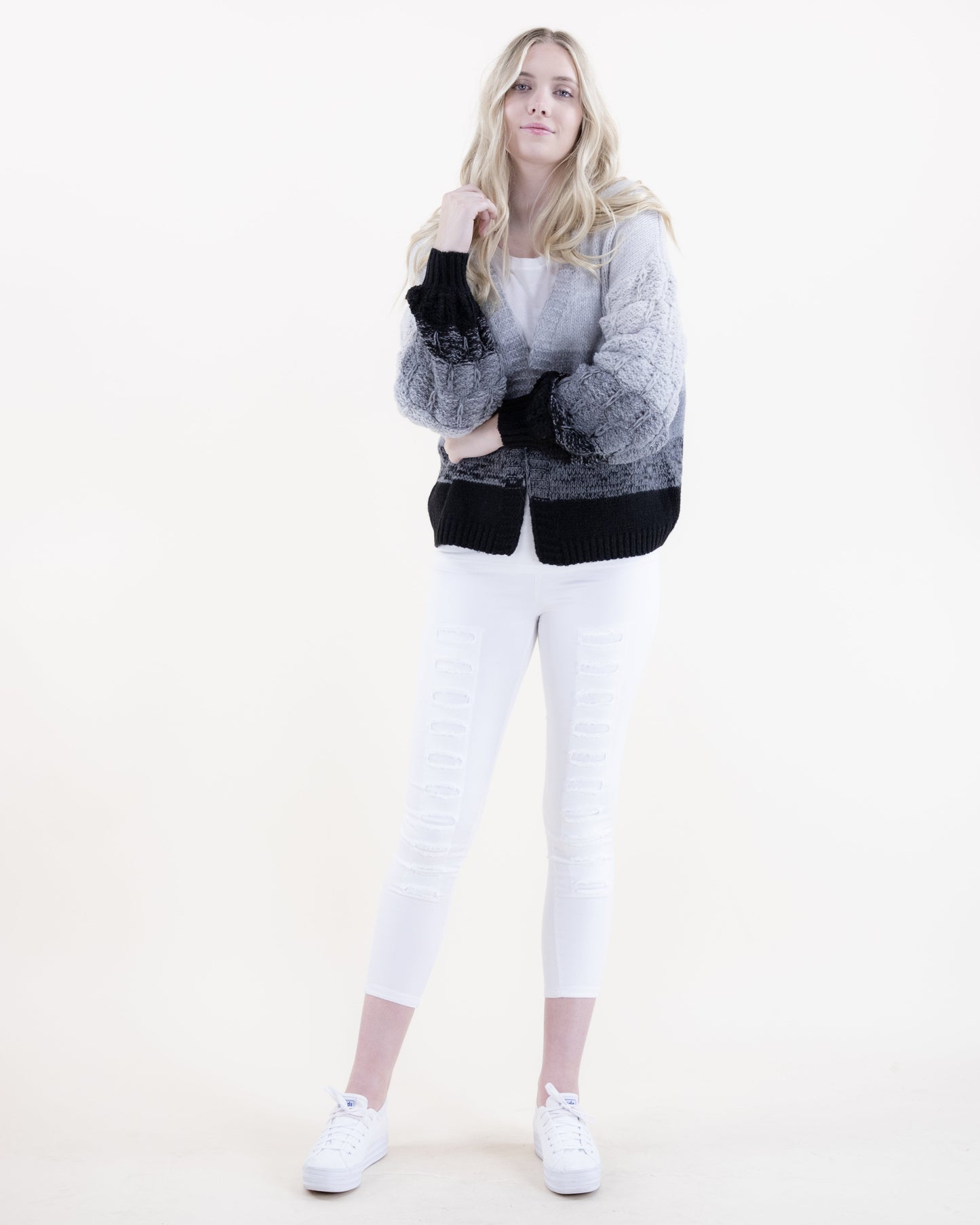 Scales Pattern Gradient Comfy Cardigan