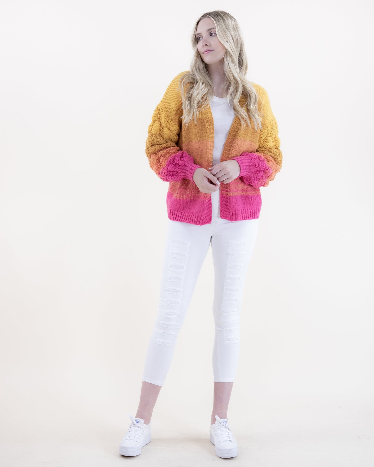 Scales Pattern Gradient Comfy Cardigan