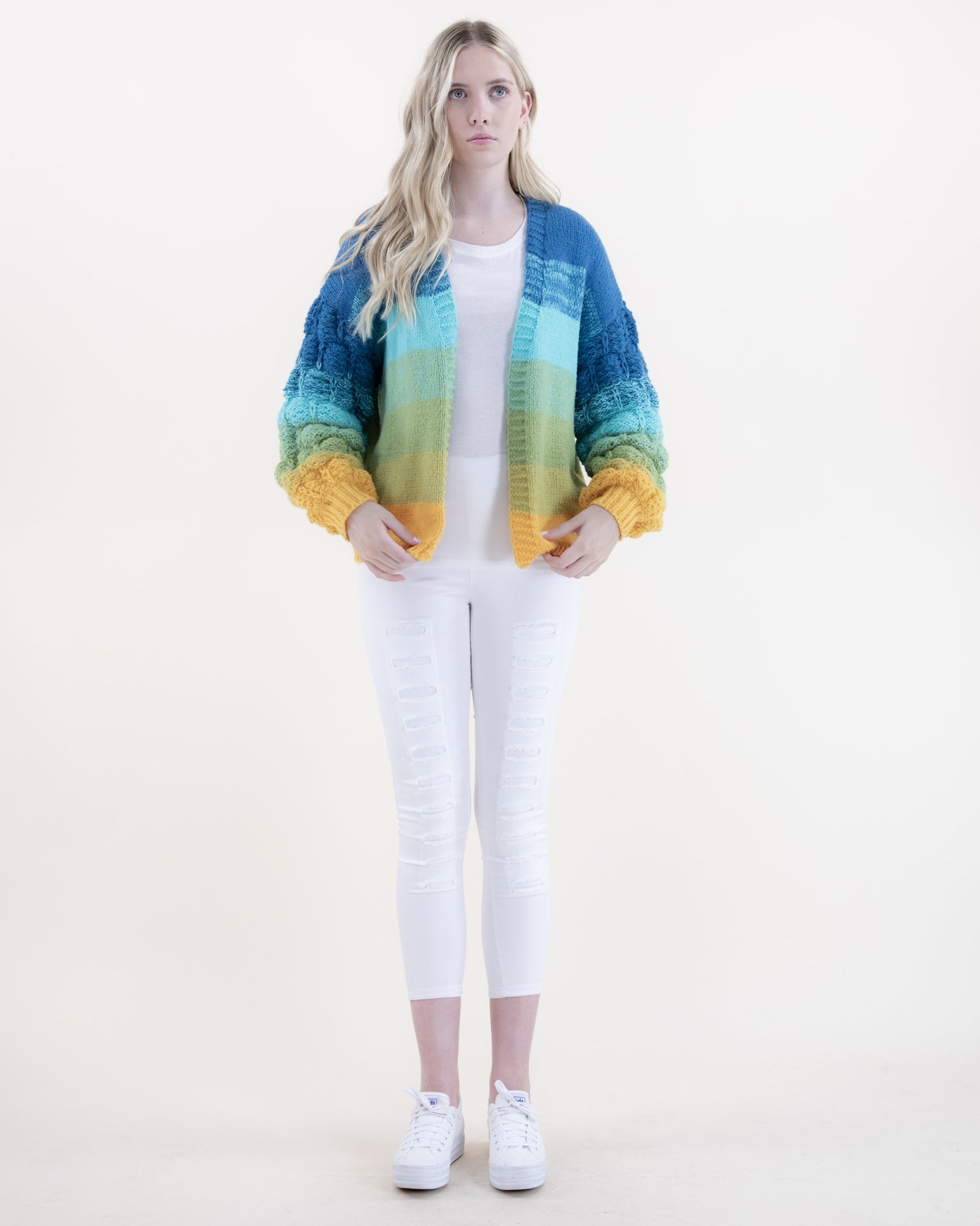Scales Pattern Gradient Comfy Cardigan