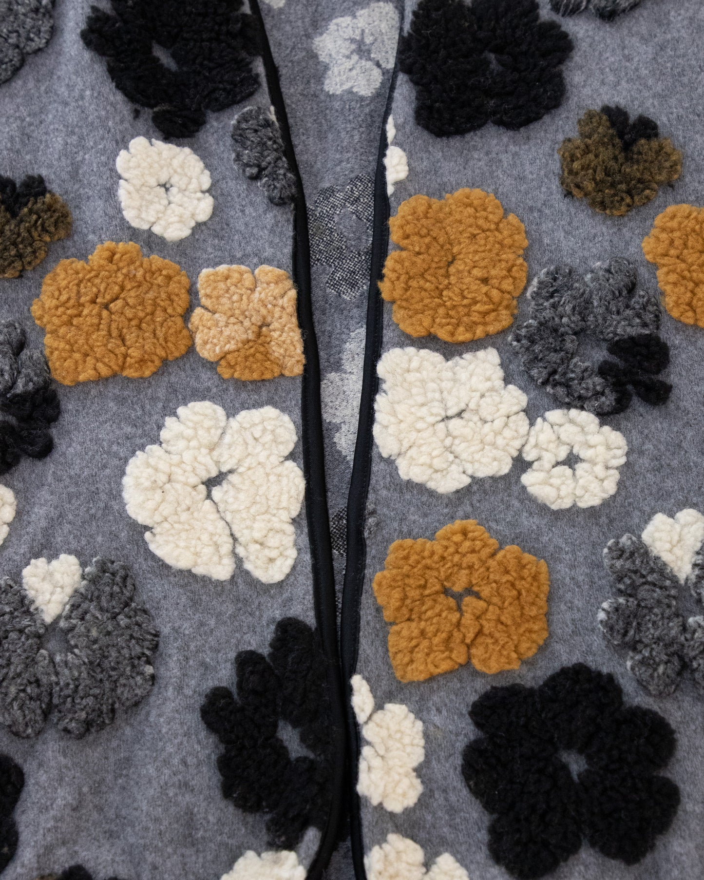 Chunky Flowers Embroidered Ruana Wrap