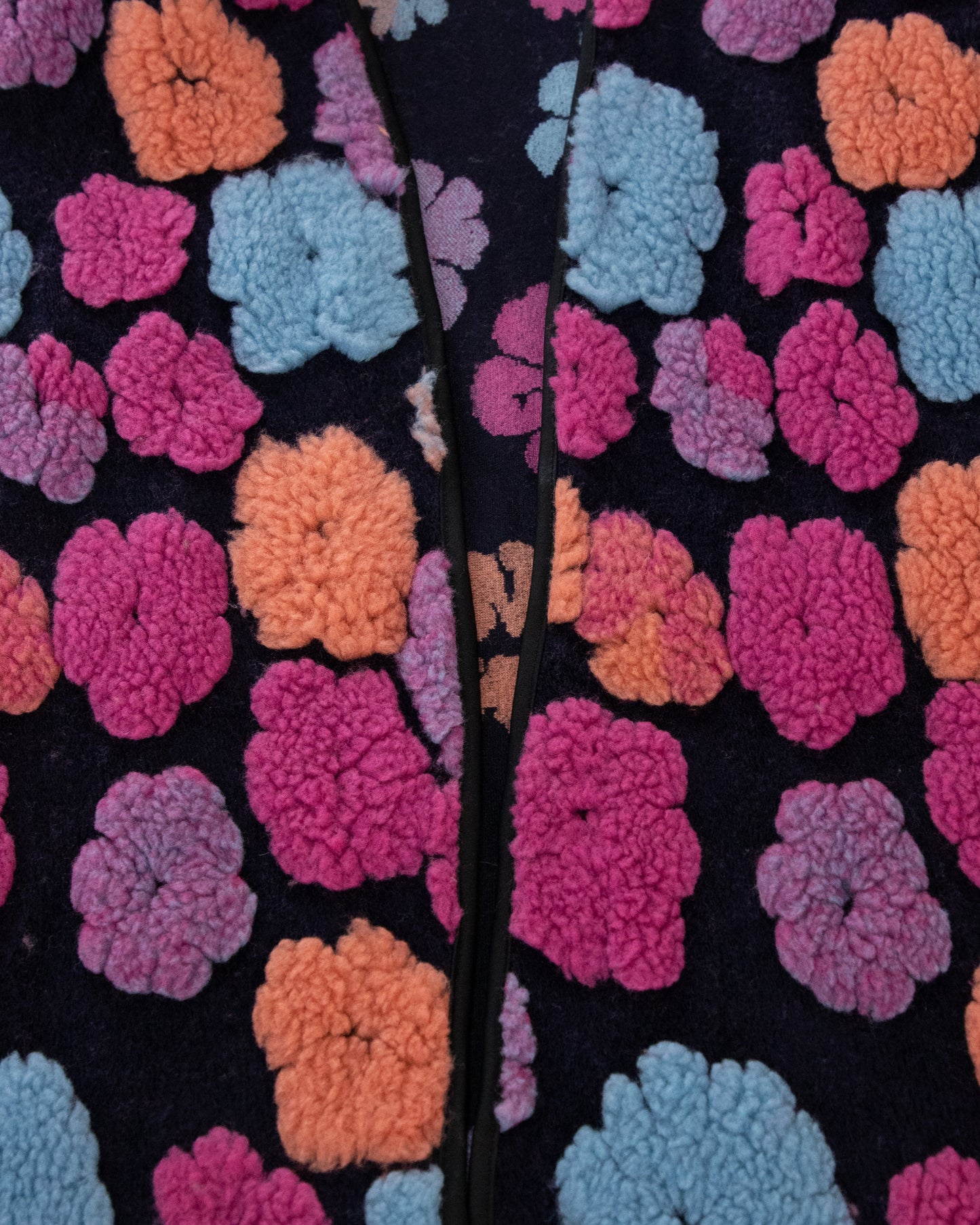 Chunky Flowers Embroidered Ruana Wrap