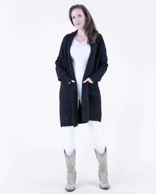 Classic Shawl Collar Open Coatigan