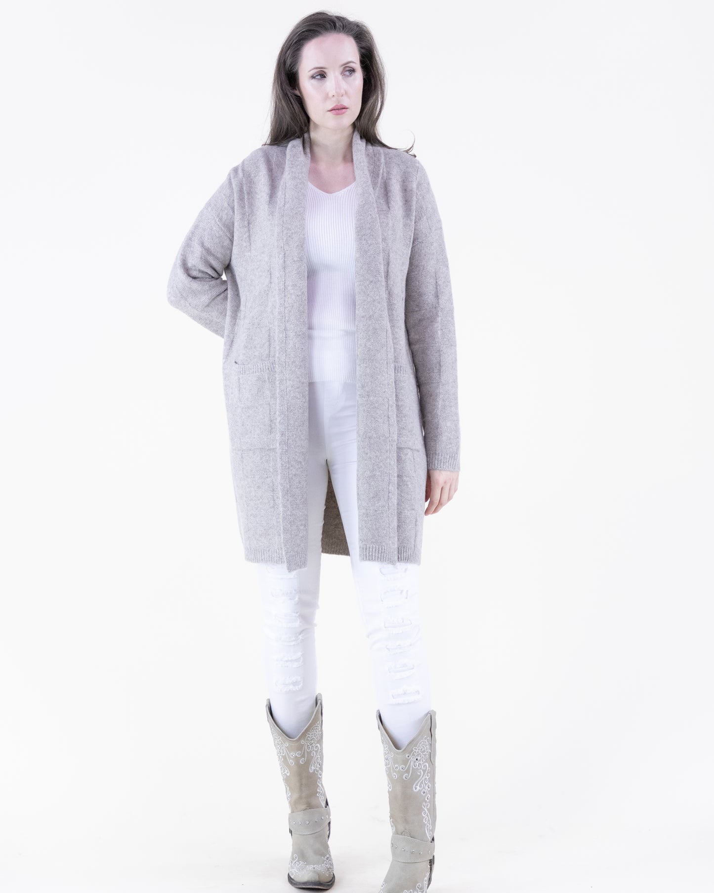 Classic Shawl Collar Open Coatigan
