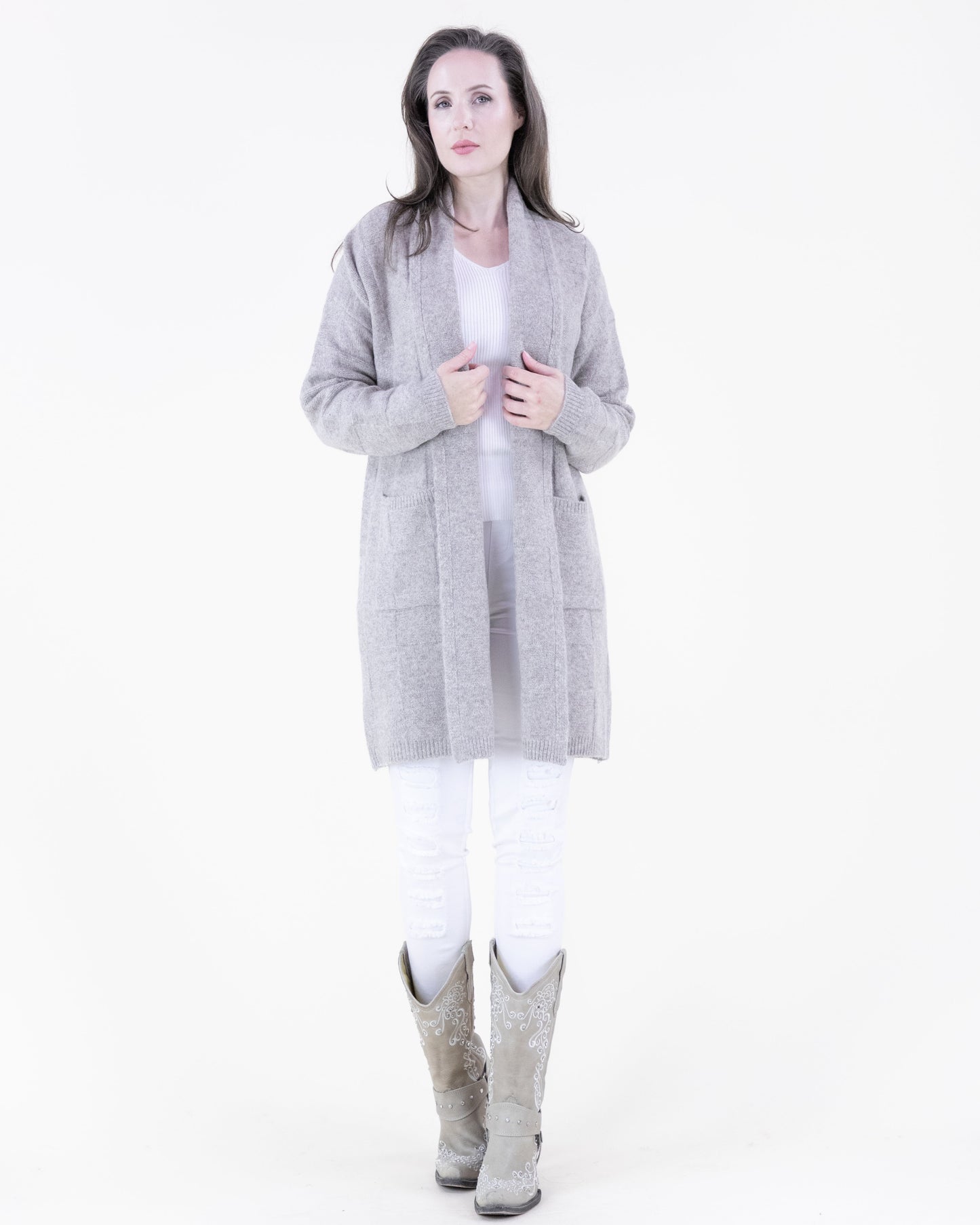 Classic Shawl Collar Open Coatigan