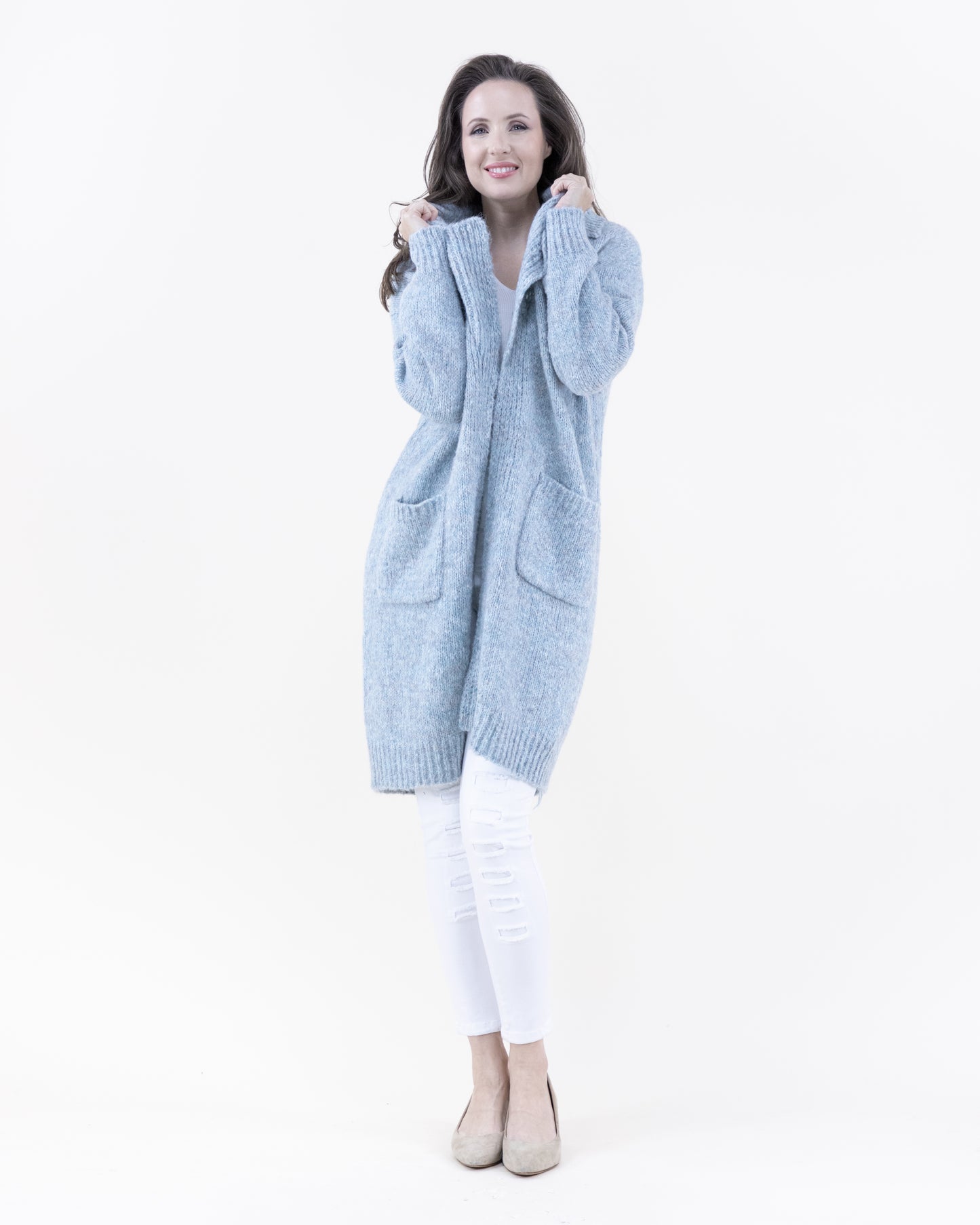 Ribbed Notch Lapel Heather Coatigan - (S/M, L/XL)
