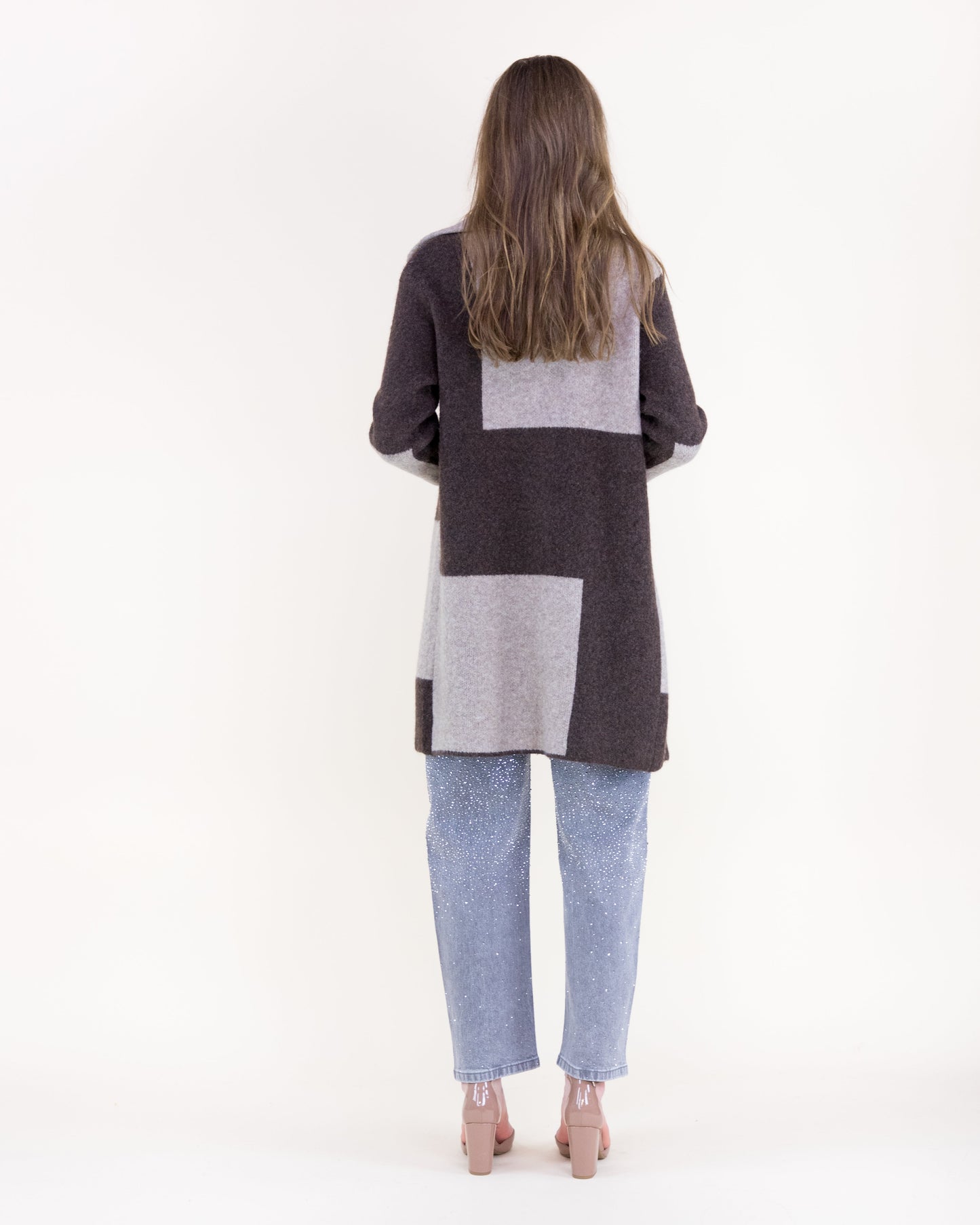 Softest Heather Color Blocked Coatigan Buttons