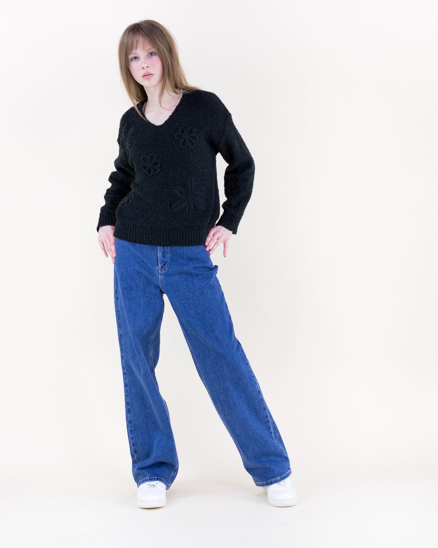 Medium Wash High Rise Wide Leg Jeans