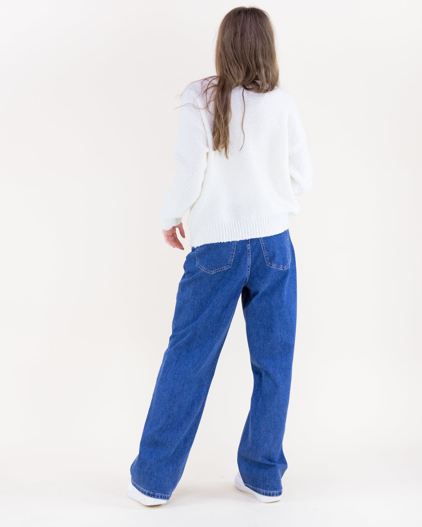 Medium Wash High Rise Wide Leg Jeans
