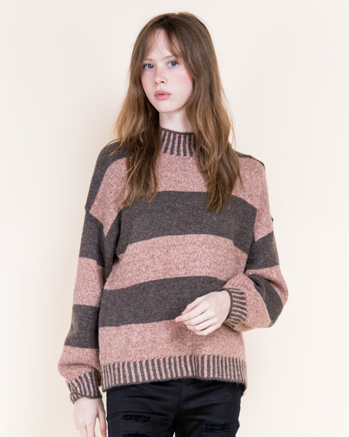 Wide Breton Stripes Weekend Pullover Sweater