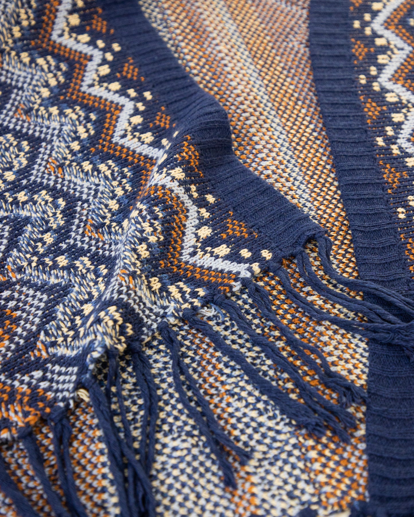 Wavy Knitted Kimono w/ Fringe