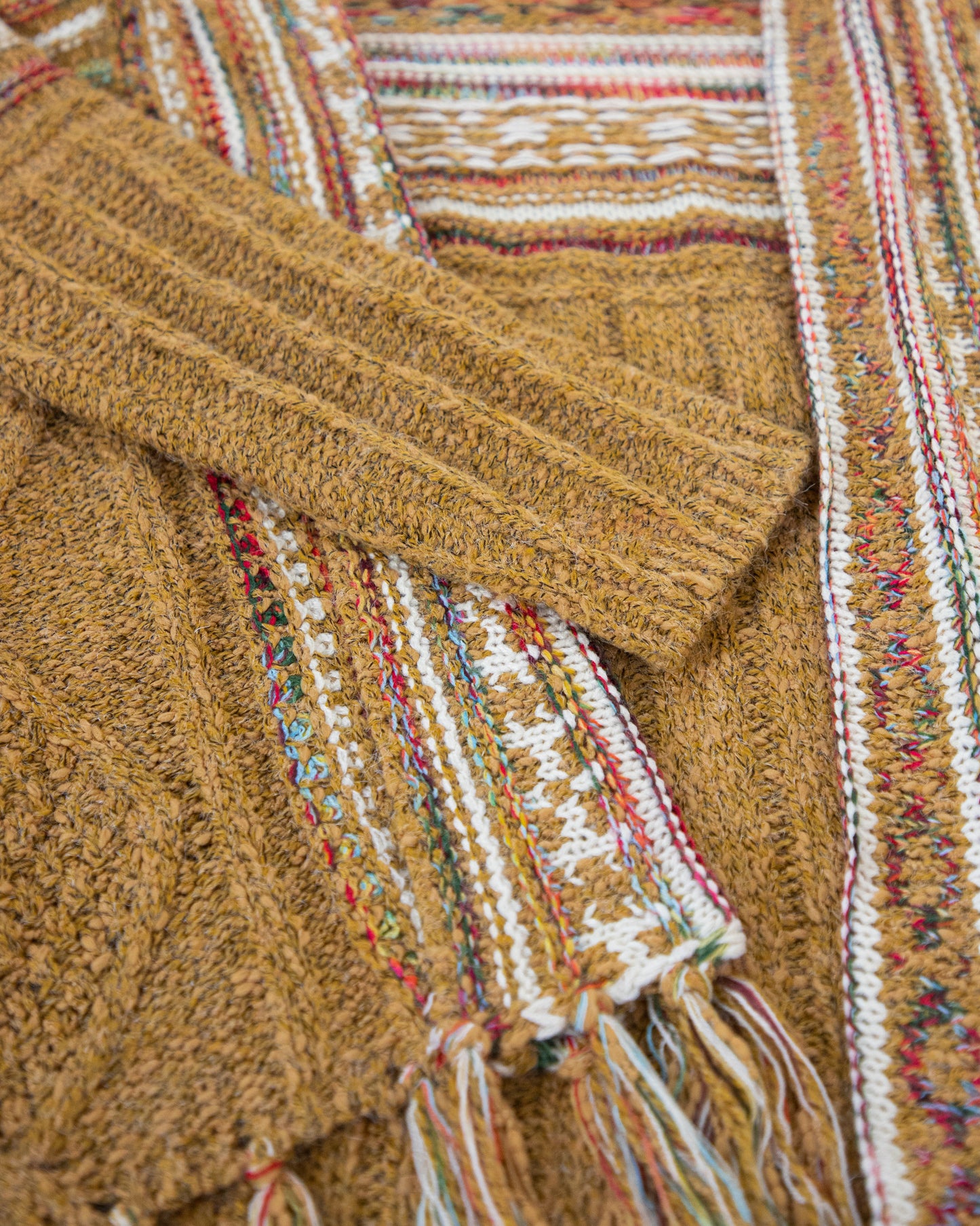 Upper Tribal Stripe Cardigan w/ Fringe - (S/M, L/XL)