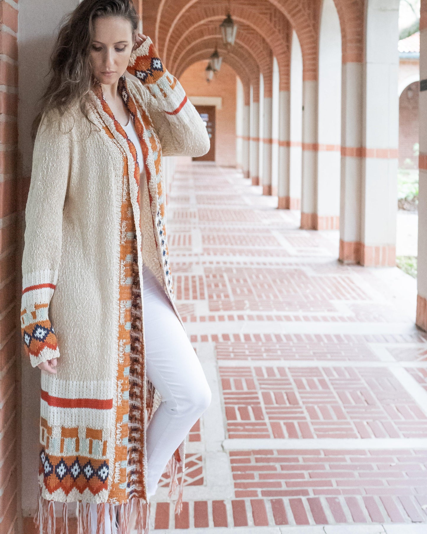 Tribal Cardigan with Fringe