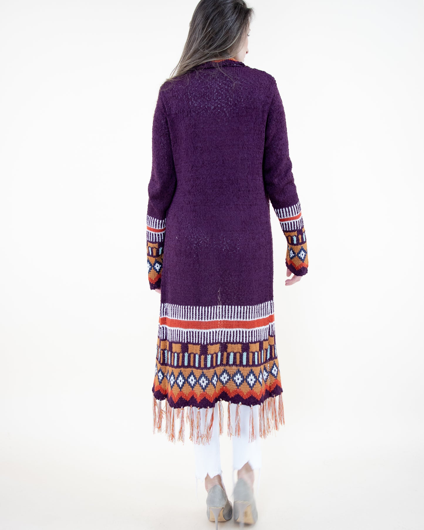Tribal Cardigan with Fringe