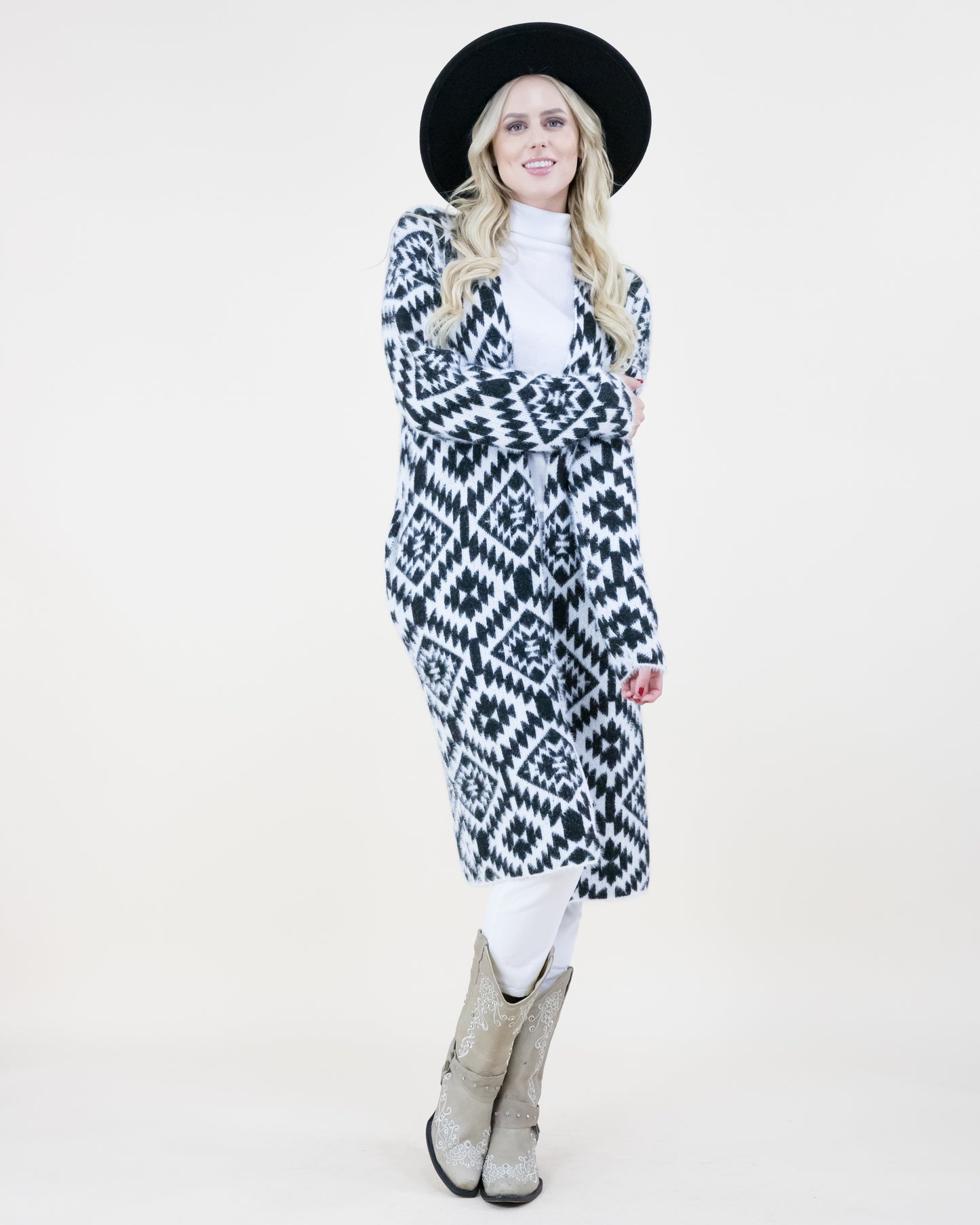 Ganado Print Long Cardigan - (S/M, L/XL)