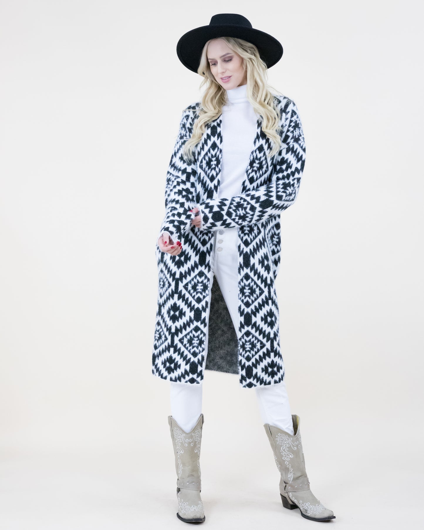 Ganado Print Long Cardigan - (S/M, L/XL)