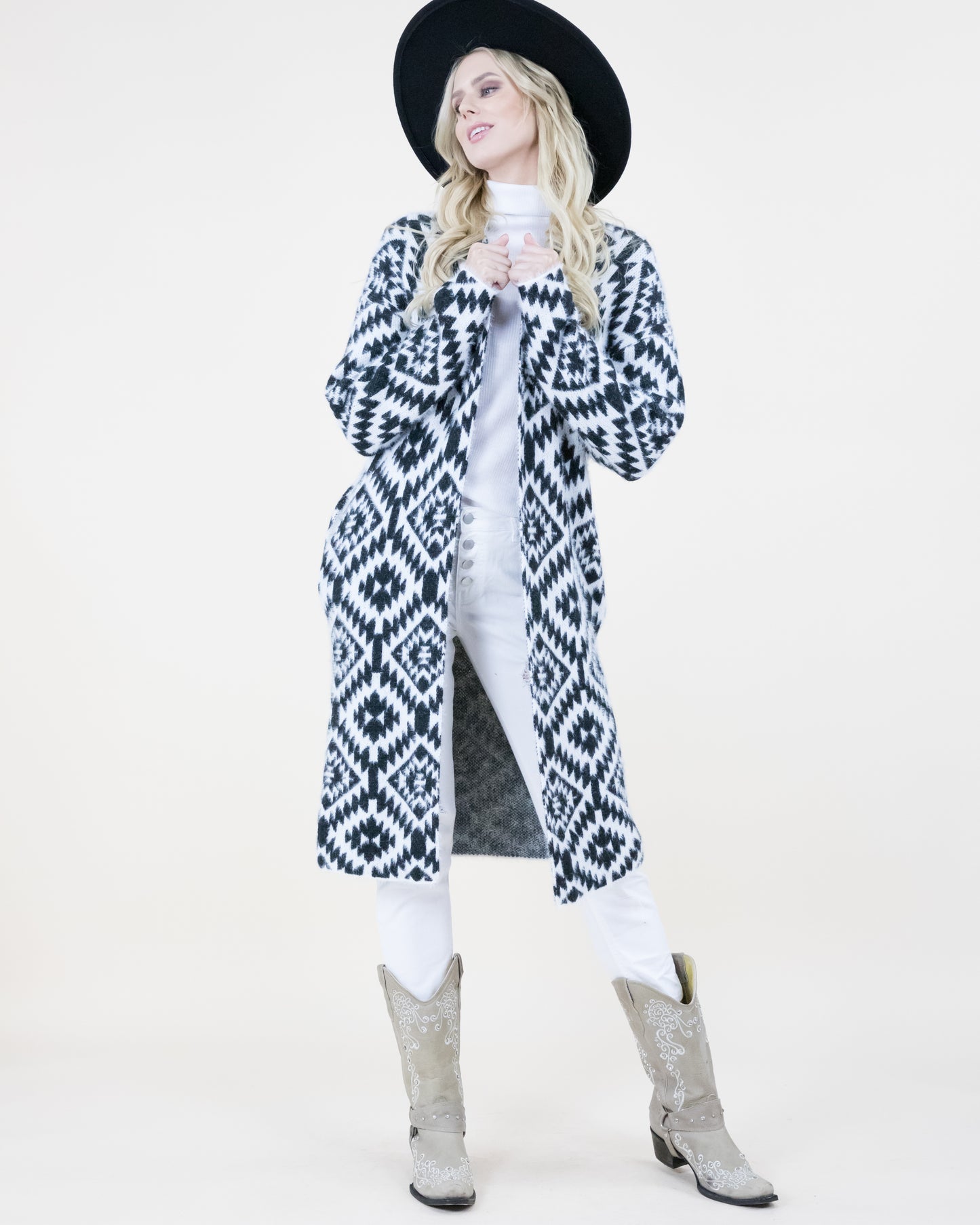 Ganado Print Long Cardigan - (S/M, L/XL)