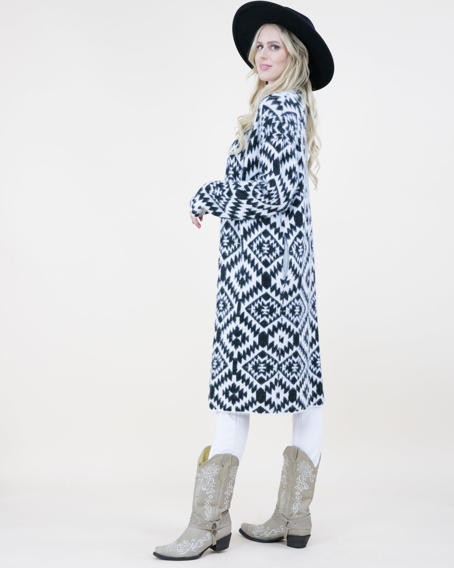 Ganado Print Long Cardigan - (S/M, L/XL)