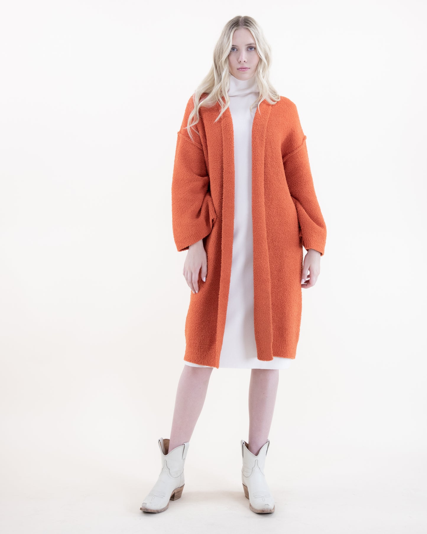 Comfy Dropped Shoulder Inverted Seam Duster