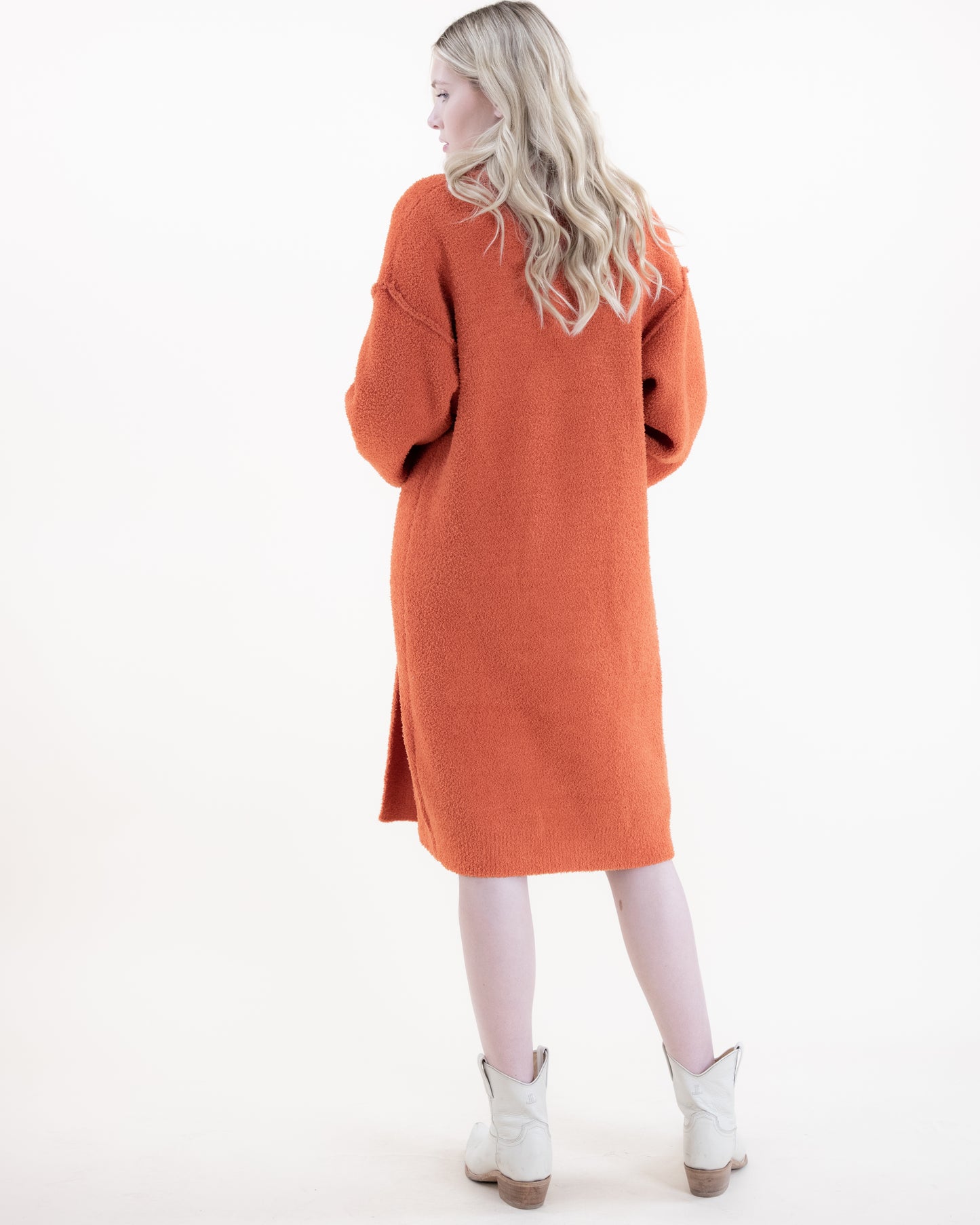Comfy Dropped Shoulder Inverted Seam Duster