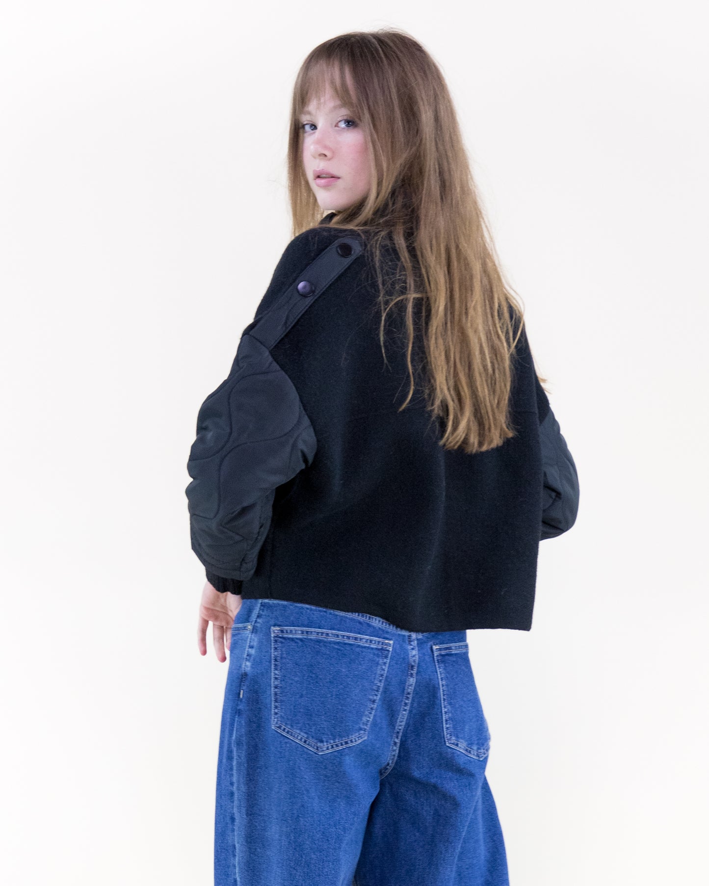 Dual Texture Cozy Bomber Jacket