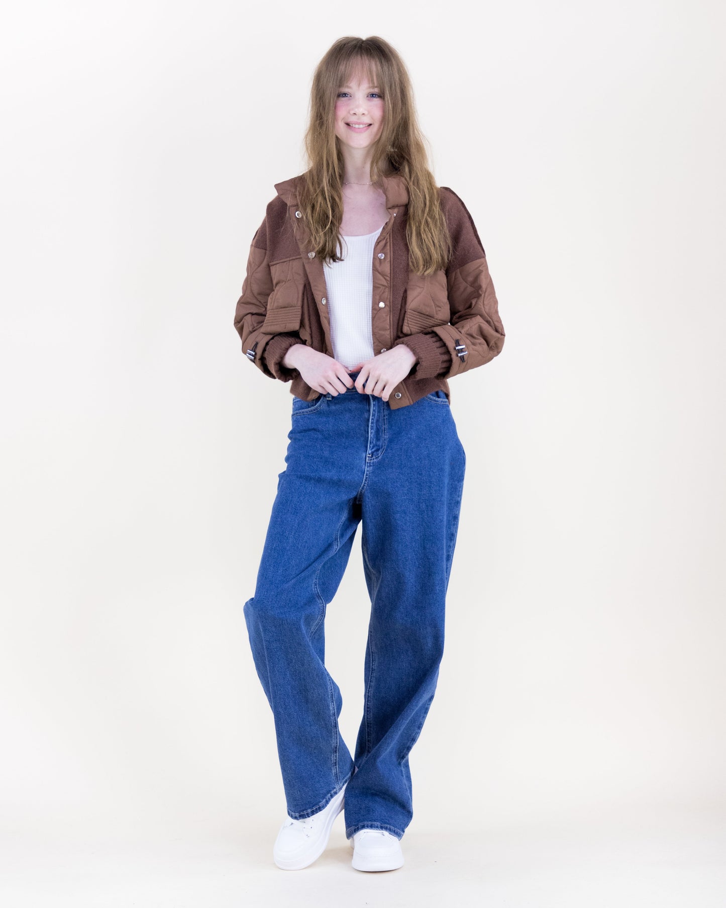 Dual Texture Cozy Bomber Jacket