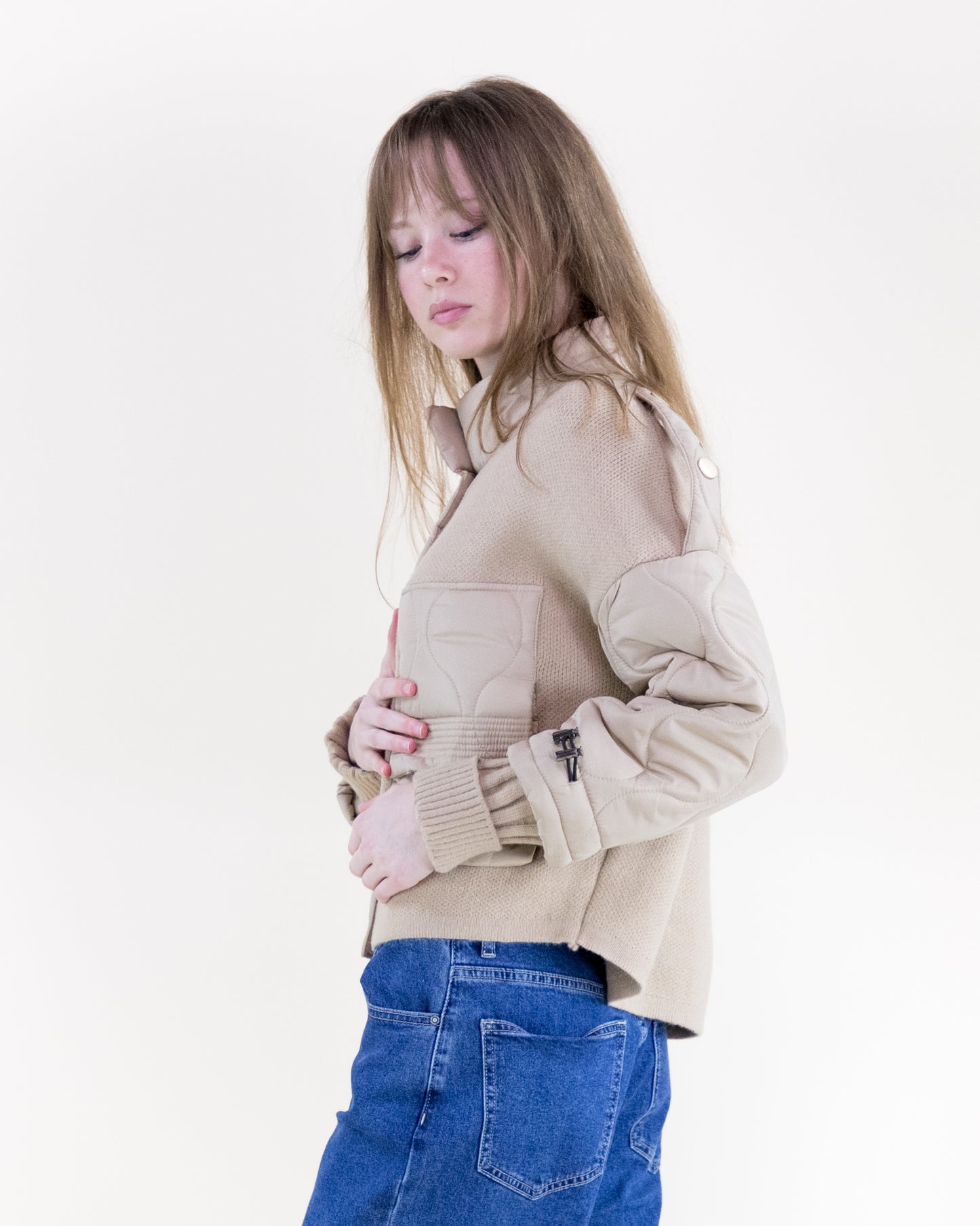 Dual Texture Cozy Bomber Jacket