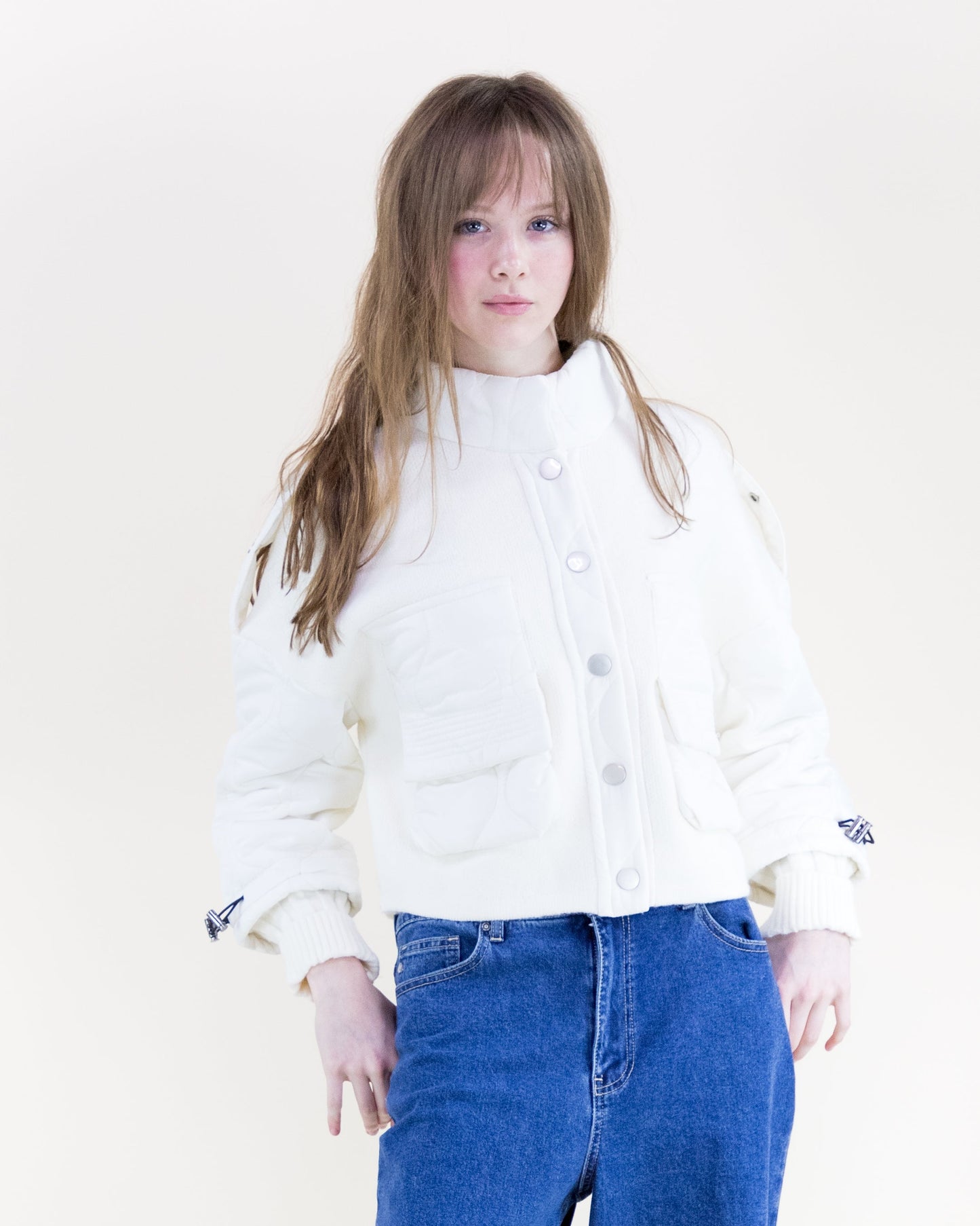 Dual Texture Cozy Bomber Jacket