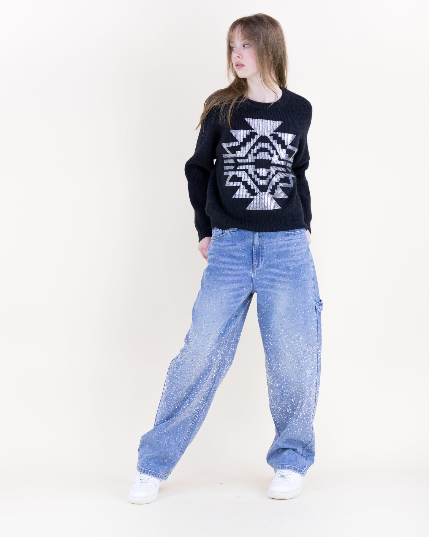 Bold West Ribbed Pullover Sweater
