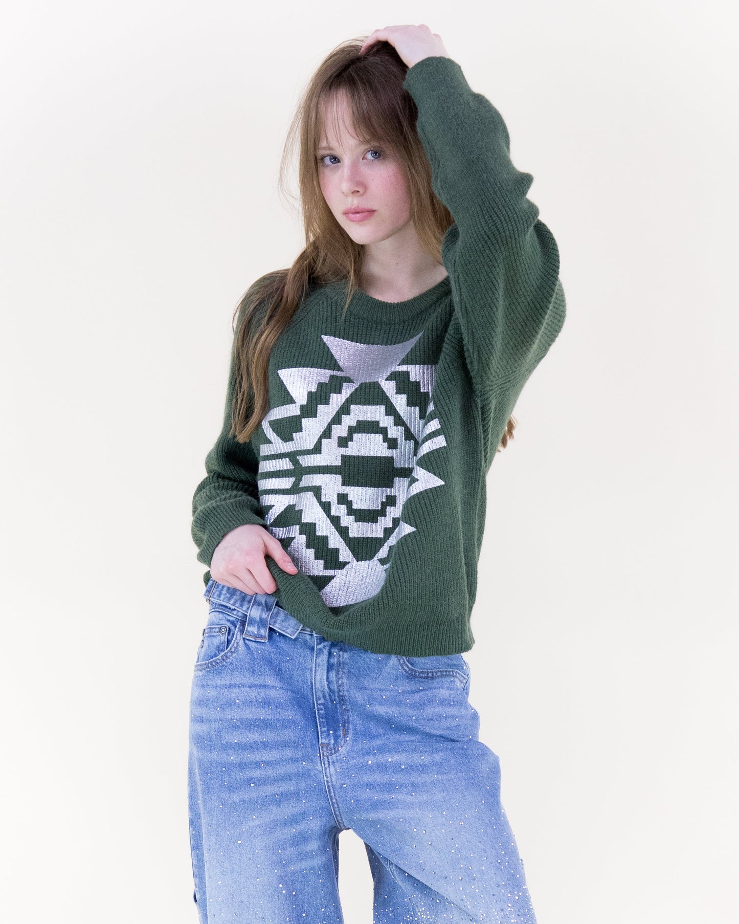Bold West Ribbed Pullover Sweater