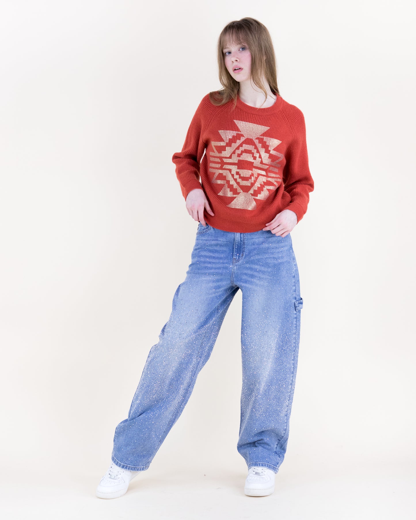 Bold West Ribbed Pullover Sweater