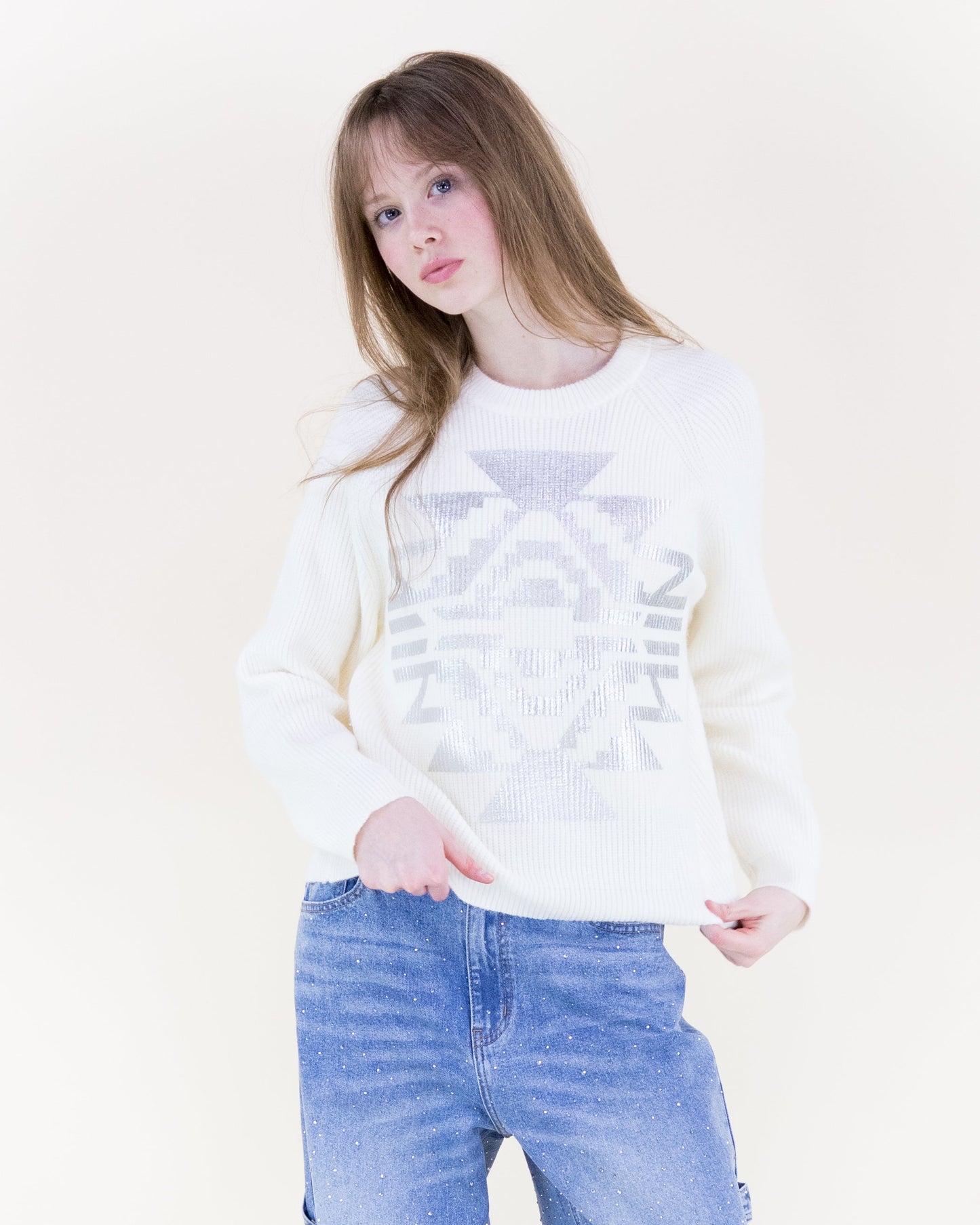 Bold West Ribbed Pullover Sweater