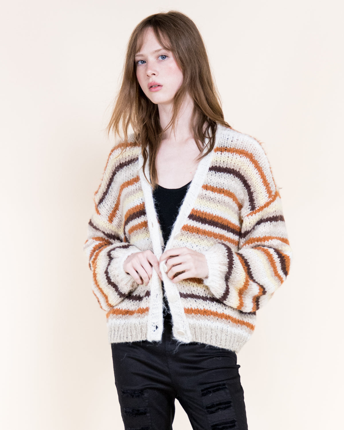 Tierra Stripe Cozy Wool Blend Cardigan