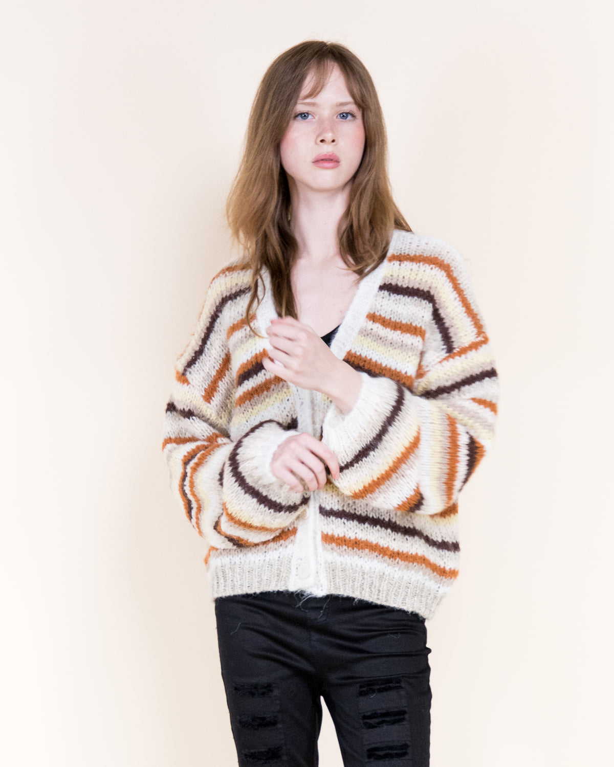 Tierra Stripe Cozy Wool Blend Cardigan