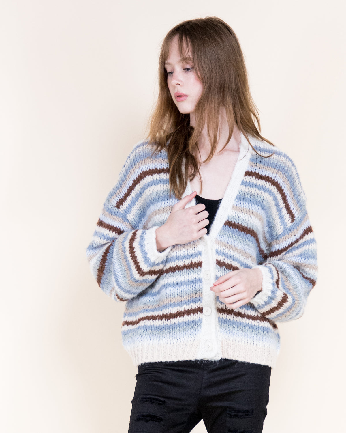 Tierra Stripe Cozy Wool Blend Cardigan