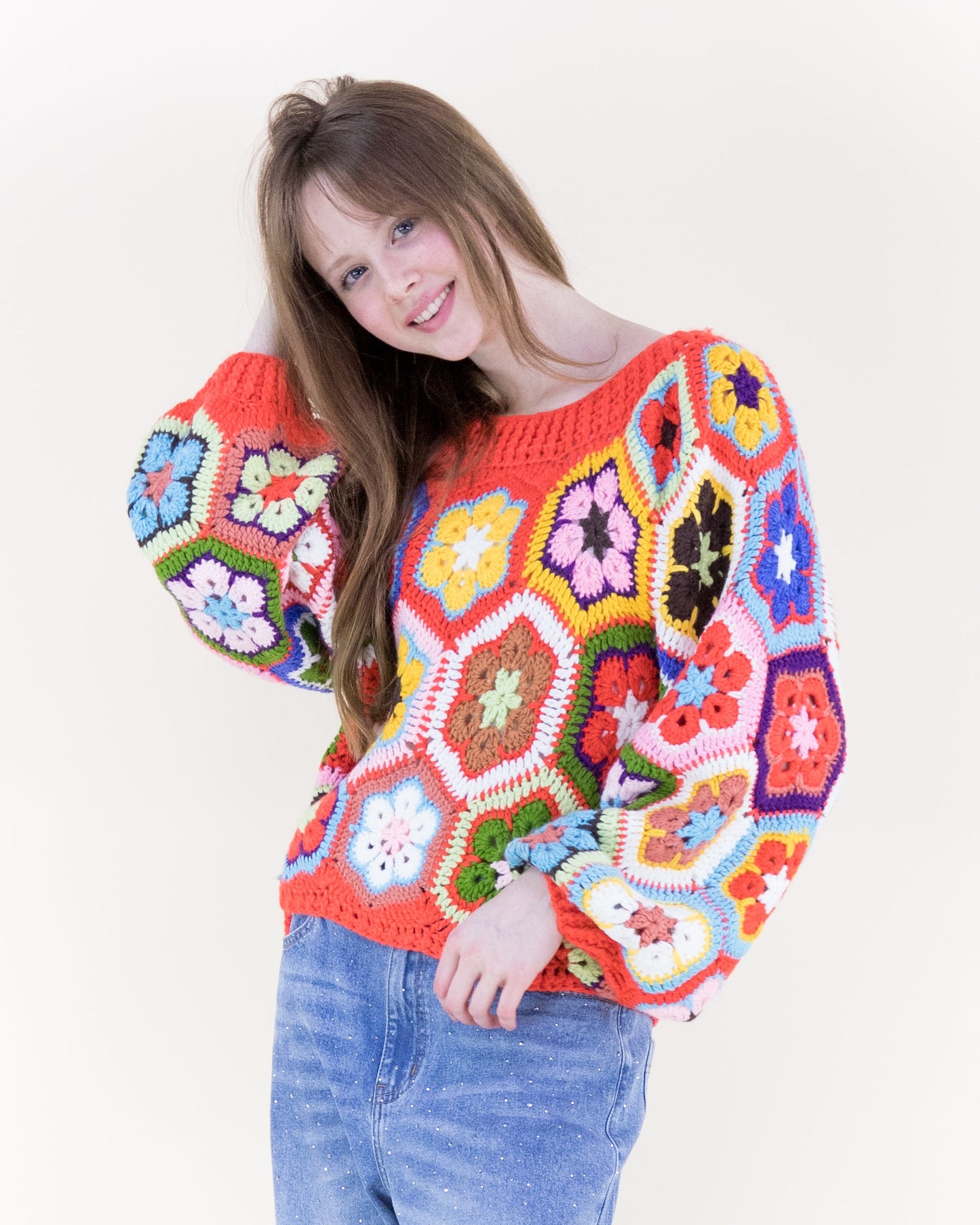 Flowerchild Handmade Chunky Knit Sweater