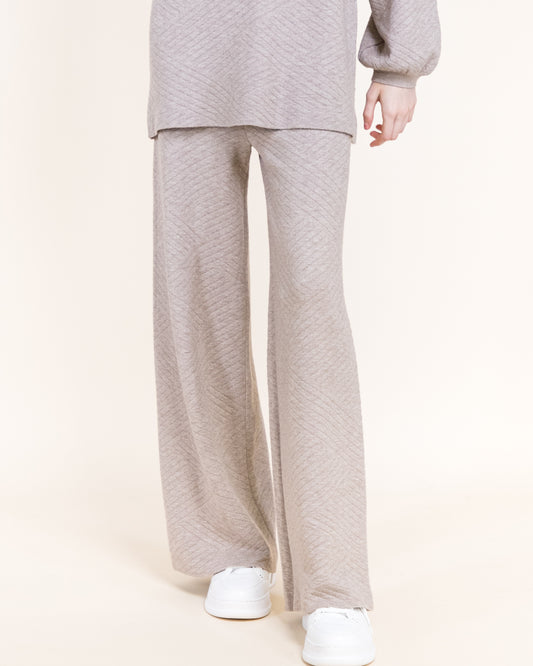 Chevron Texture Wide Leg Pants