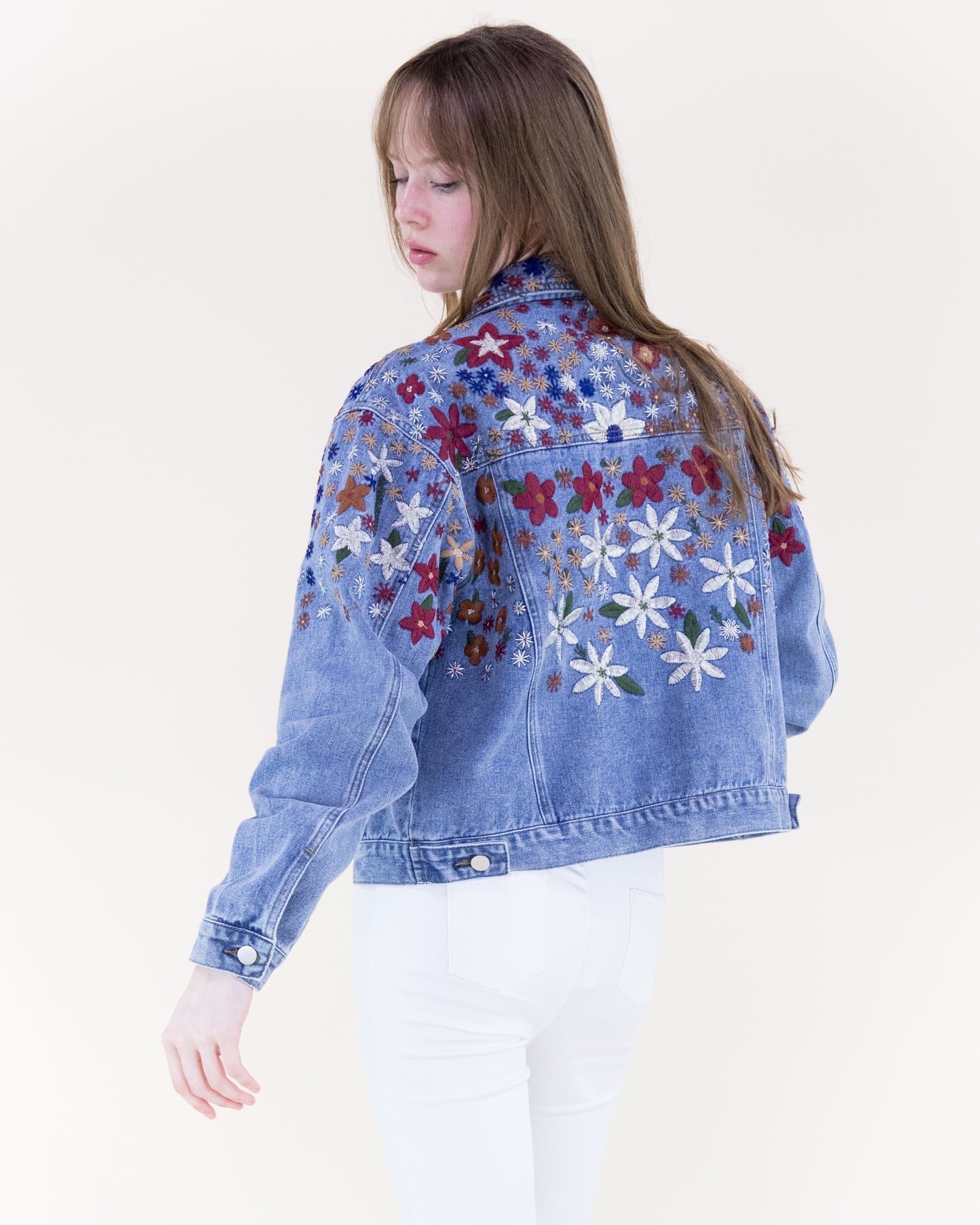 Wildflower Hand Embroidered Denim Jacket