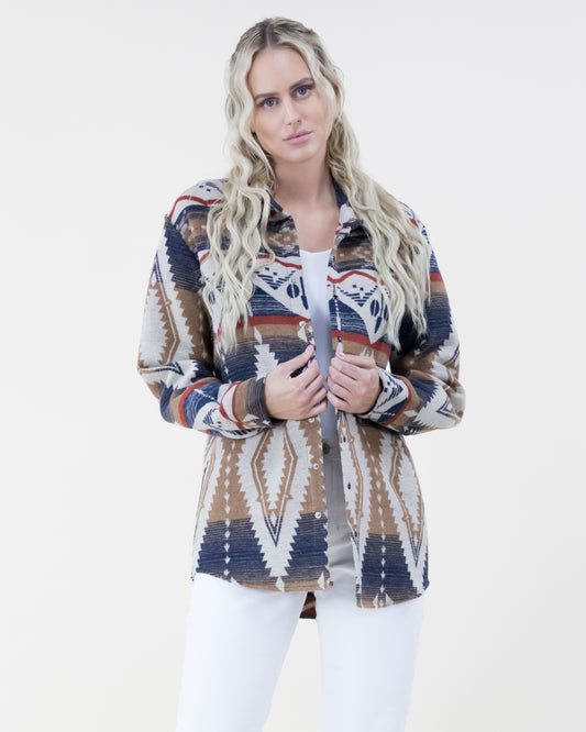 Vintage Tribal Print Shacket