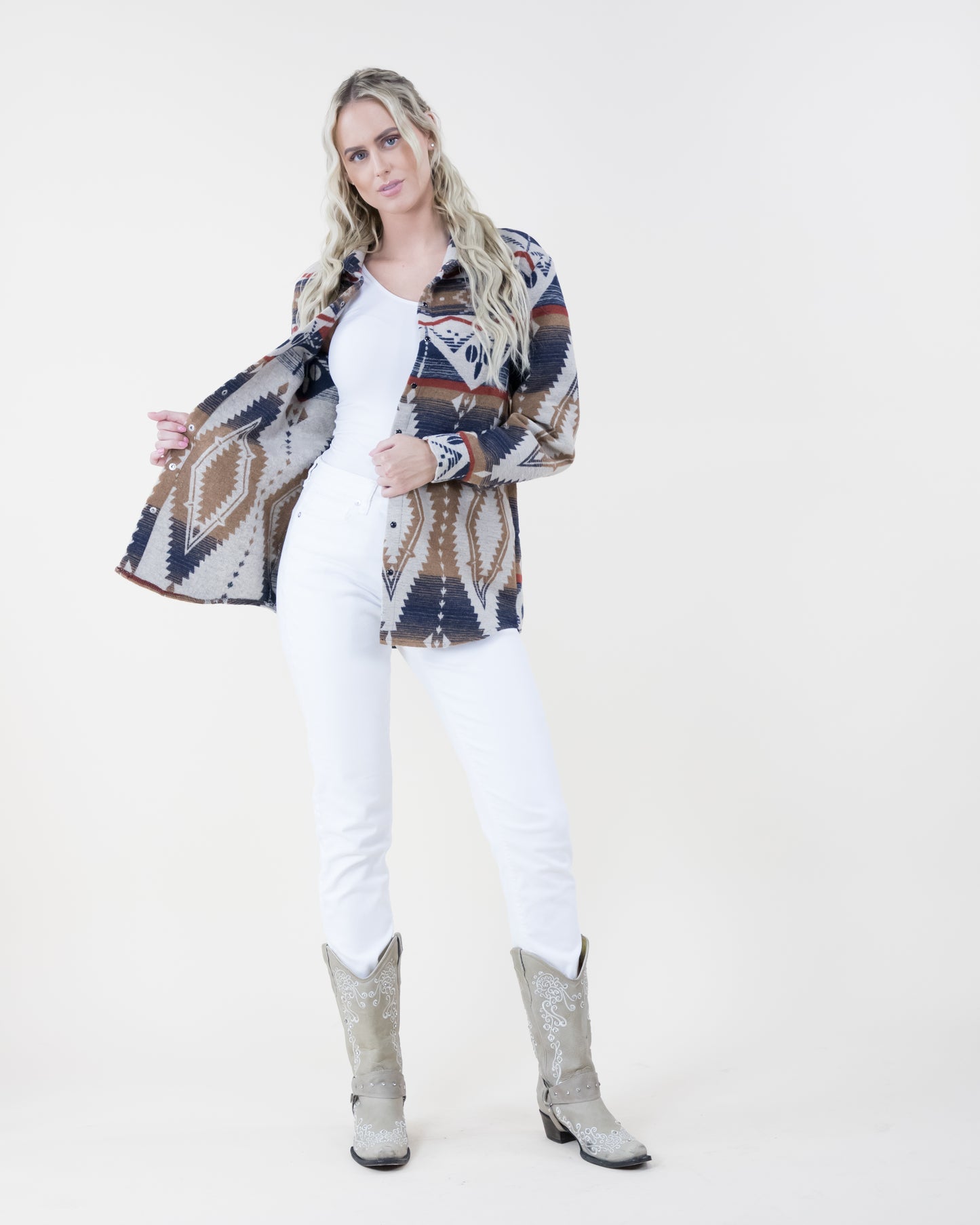 Vintage Tribal Print Shacket