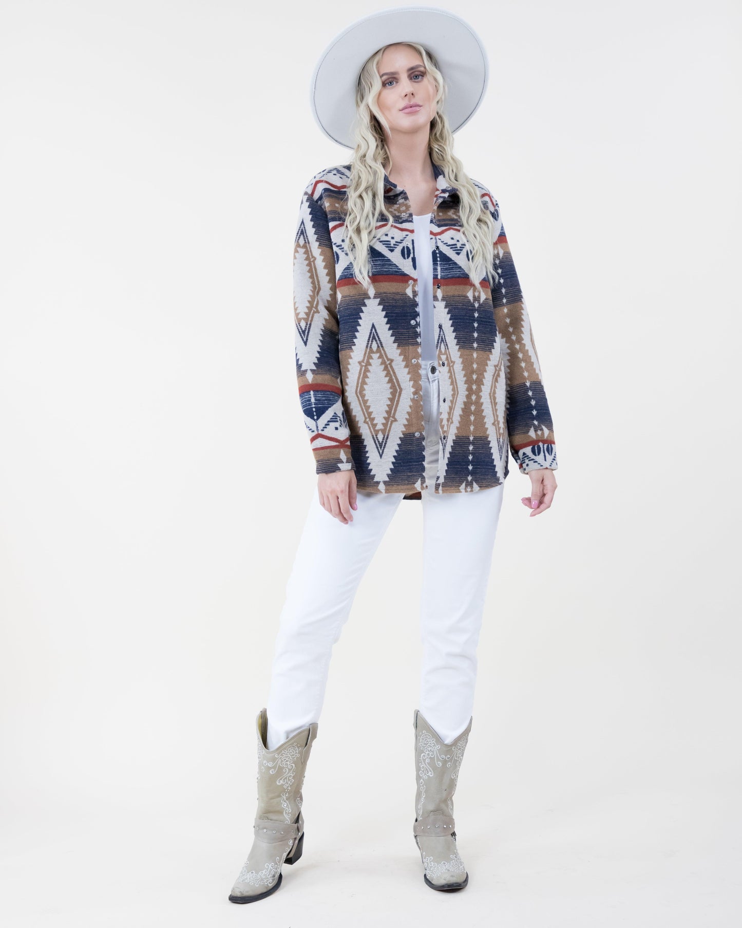 Vintage Tribal Print Shacket